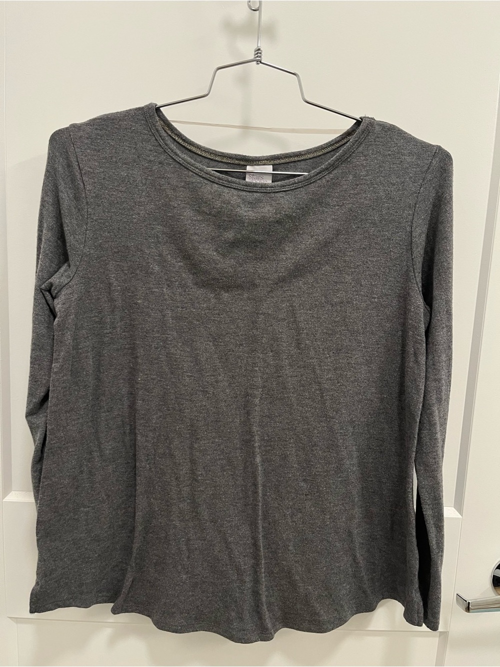 stars above Long-Sleeve Crewneck Top - Charcoal Gray